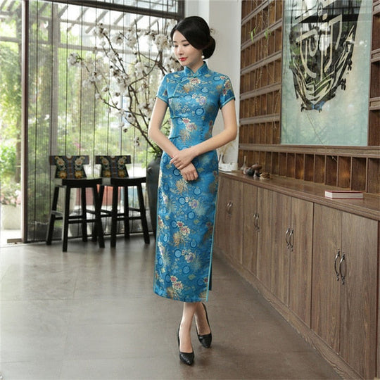 Heidi-Mode | Grüne Rayon Cheongsam Chinesisch Klassisch