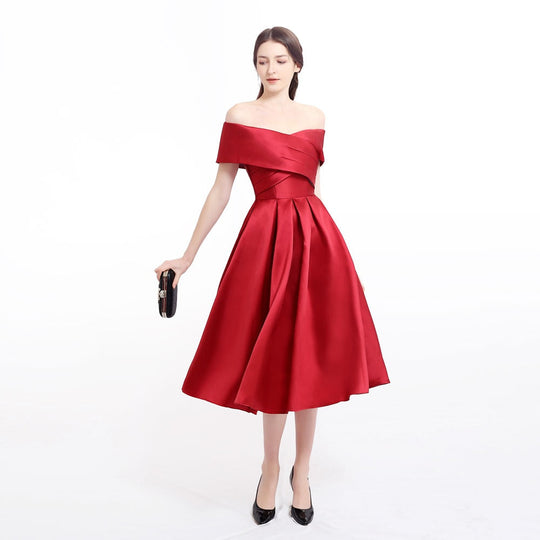 Heidi-Mode | Satin Plissierte Kleid