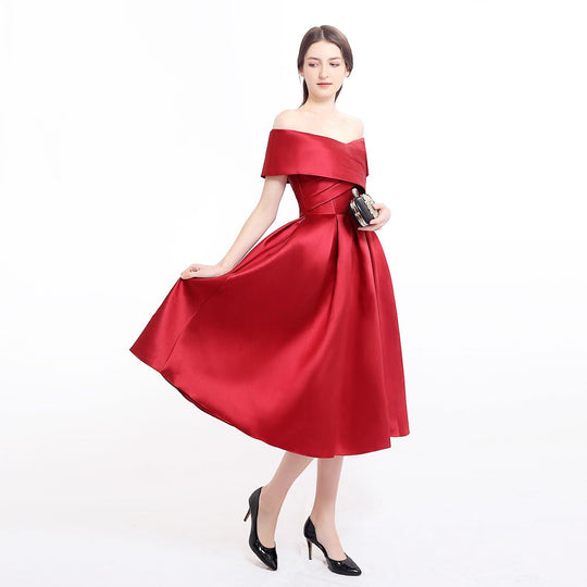 Heidi-Mode | Satin Plissierte Kleid