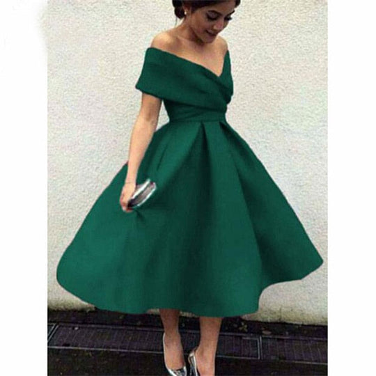 Heidi-Mode | Satin Plissierte Kleid