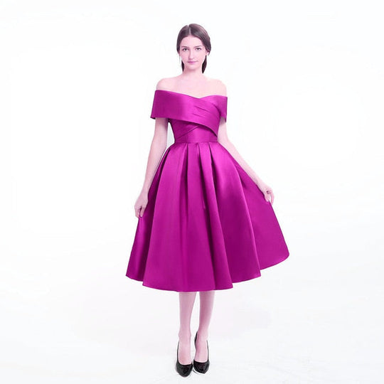 Heidi-Mode | Satin Plissierte Kleid