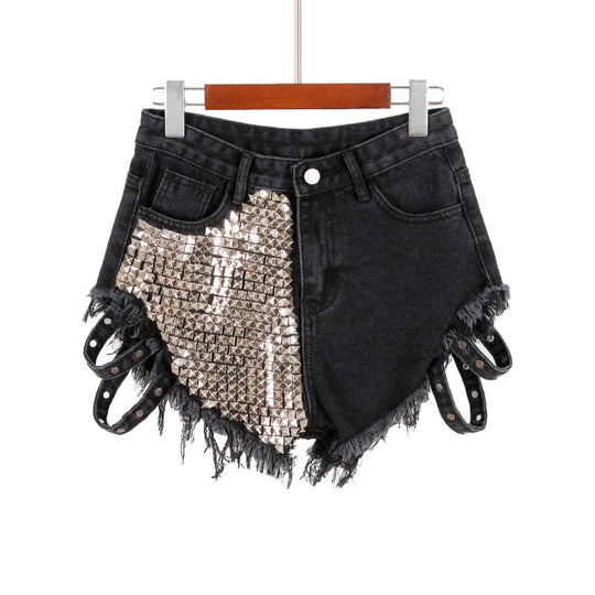 Heidi-Mode | Rivet Denim Shorts Aushöhlen