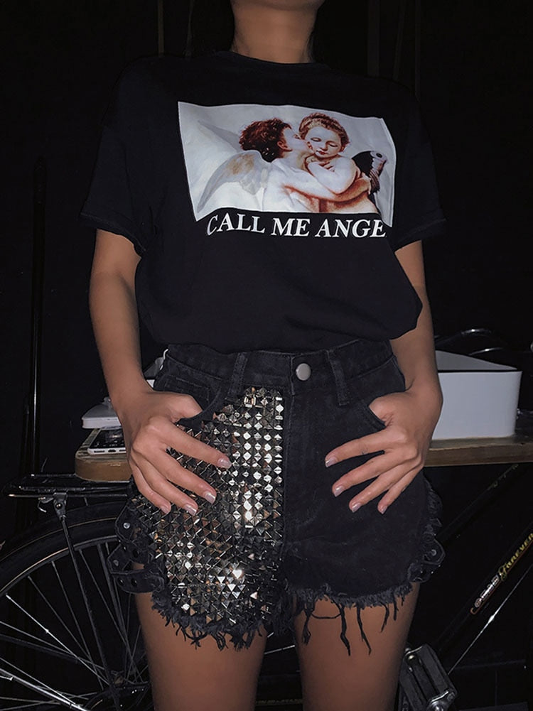 Heidi-Mode | Rivet Denim Shorts Aushöhlen