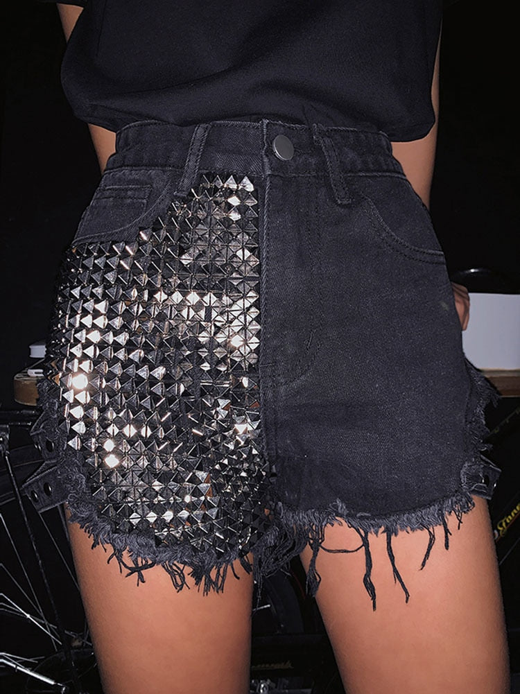 Heidi-Mode | Rivet Denim Shorts Aushöhlen