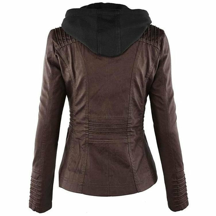 Heidi-Mode | Lederjacke Vintage Stil mit Kapuze