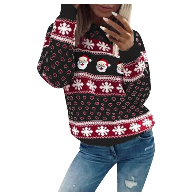 Heidi-Mode Weihnachtlicher weicher Strickpullover für Frauen