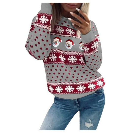 Heidi-Mode Weihnachtlicher weicher Strickpullover für Frauen