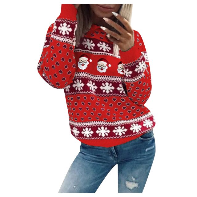 Heidi-Mode Weihnachtlicher weicher Strickpullover für Frauen