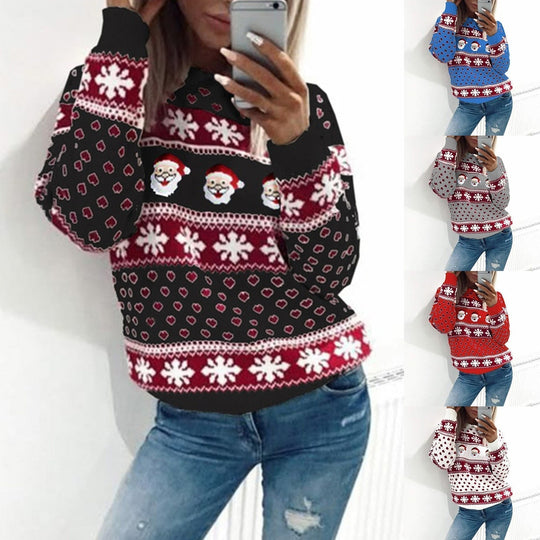 Heidi-Mode Weihnachtlicher weicher Strickpullover für Frauen