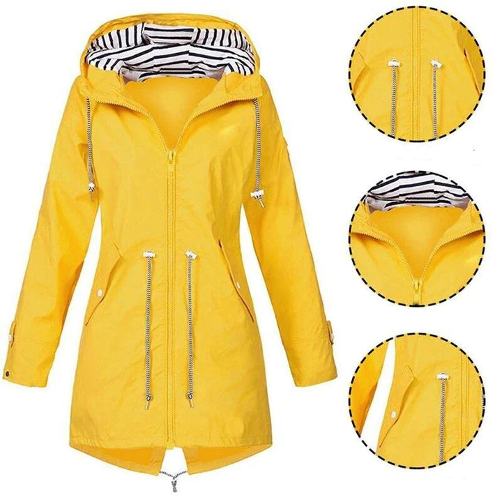 Heidi-Mode | Stilvolle Wasserdichte Outdoor Regenjacke mit Kapuze für Frauen