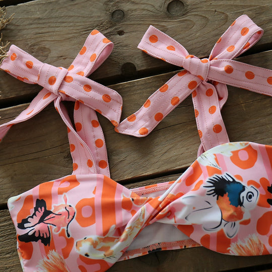 Heidi-Mode | Push-up Gepolsterter Bh mit Rüschen für einen eleganten Bikini Satz