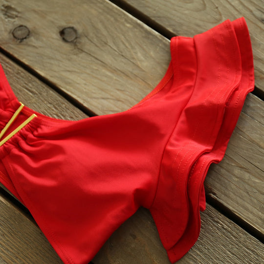 Heidi-Mode | Push-up Gepolsterter Bh mit Rüschen für einen eleganten Bikini Satz
