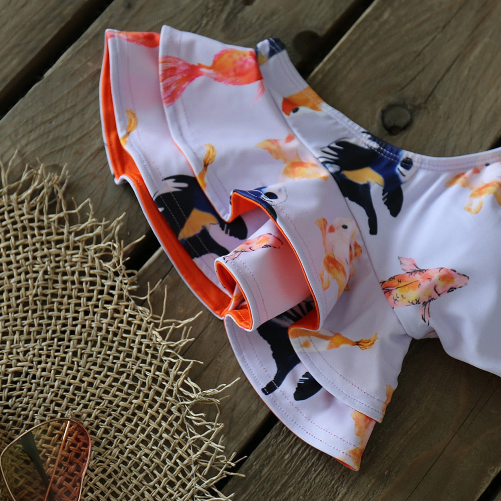 Heidi-Mode | Push-up Gepolsterter Bh mit Rüschen für einen eleganten Bikini Satz
