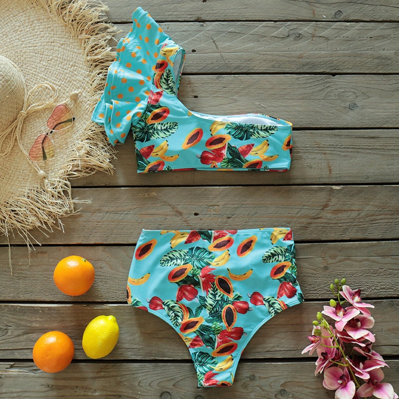 Heidi-Mode | Push-up Gepolsterter Bh mit Rüschen für einen eleganten Bikini Satz