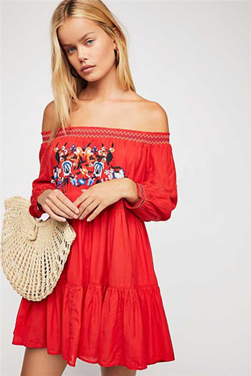 Heidi-Mode | Kurzes Boho-Kleid Winter