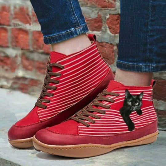 Heidi Stiefel Mit Katzenprint