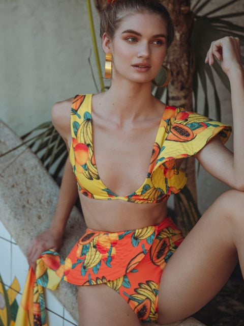 Heidi-Mode | High Waist Bikini Druck