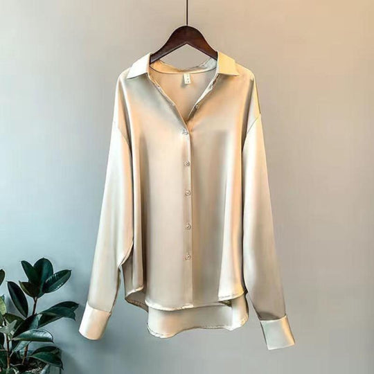 Heidi-Mode | Elegantes Satin Touch Damenhemd