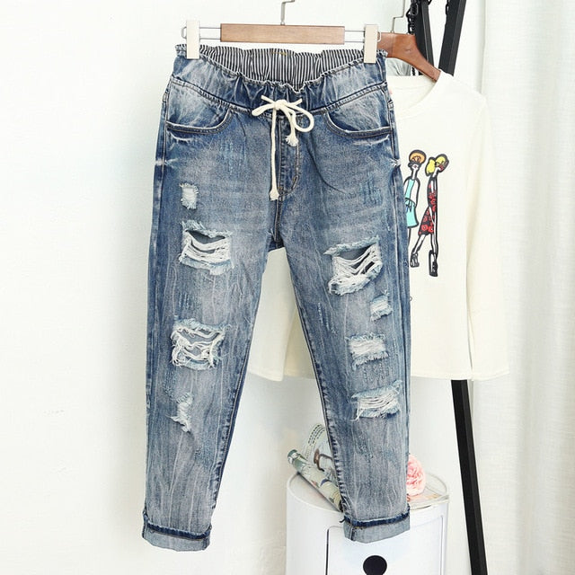Heidi-Mode | Sommer Zerrissene Boyfriend Jeans