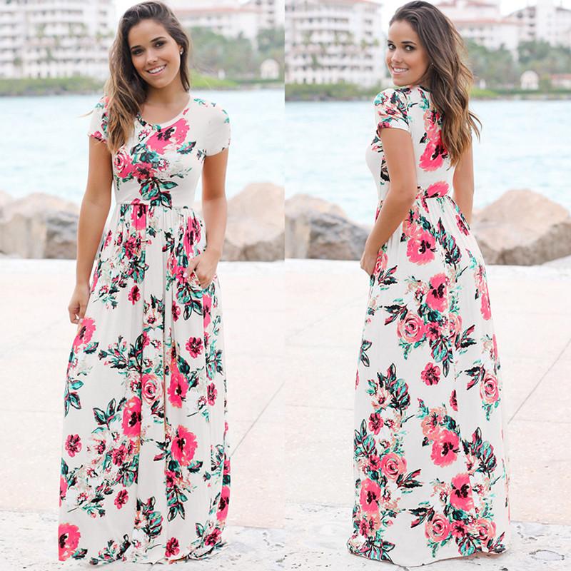 Amy | Bequemes Blumen-Maxikleid