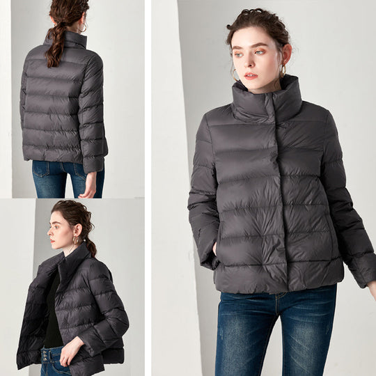 Heidi-Mode | Elegante Feder Ultra Light Daunenjacke Plus