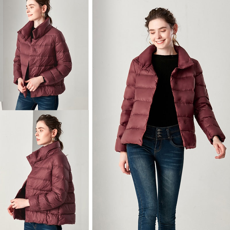 Heidi-Mode | Elegante Feder Ultra Light Daunenjacke Plus