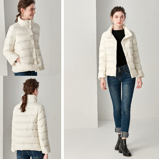 Heidi-Mode | Elegante Feder Ultra Light Daunenjacke Plus