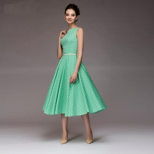 Heidi-Mode | Vintage Gepunktetes Kleid Ferna