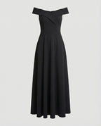 Heidi-Mode | Elegantes Off-Shoulder Langes Catwalk Abendkleid