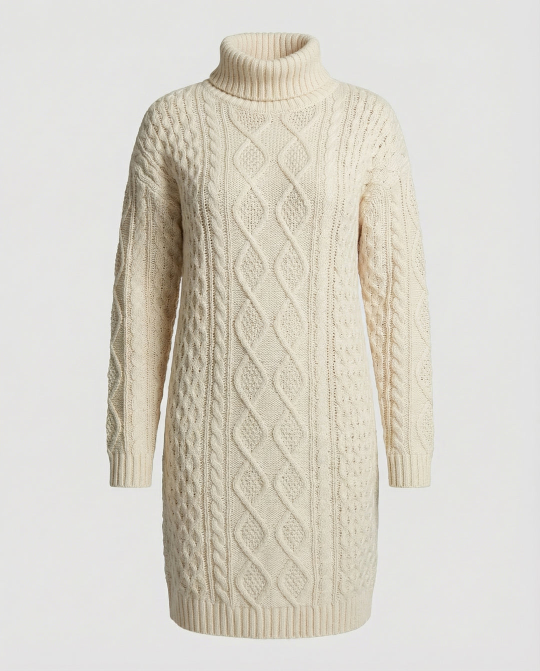 Beiges Strickkleid für Damen