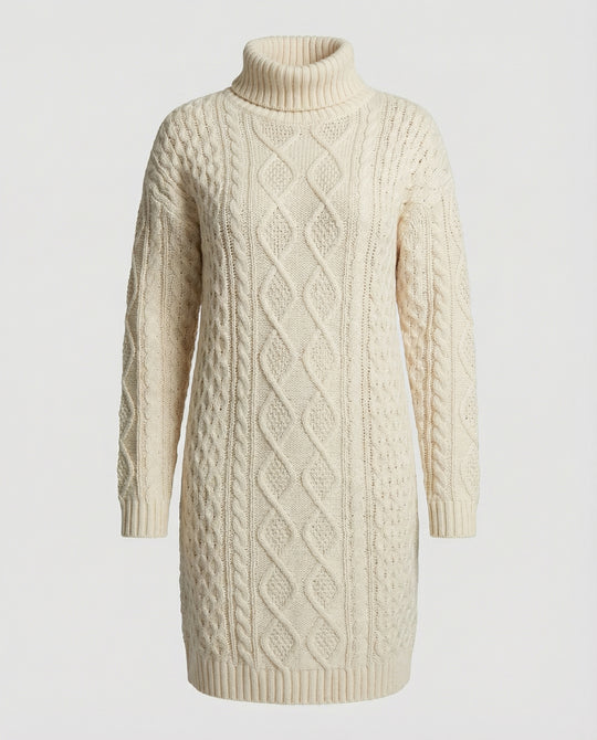 Beiges Strickkleid für Damen