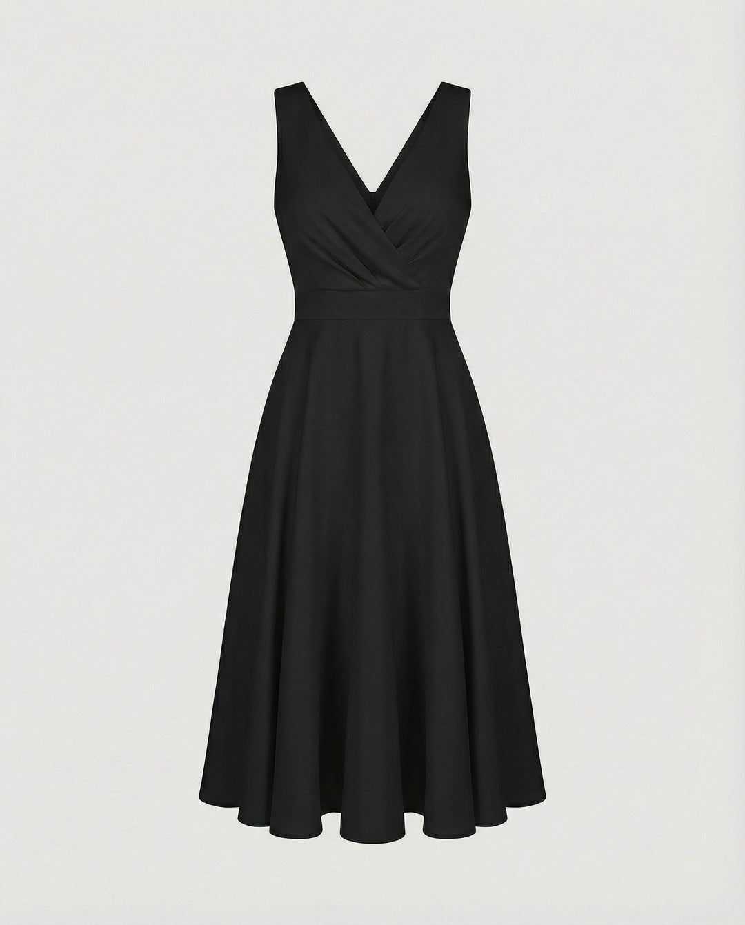 Midi-Kleid in A-Linie, Reißverschluss, Riemen, V-Ausschnitt, ärmellos, elegant, für Damen, Cocktailparty