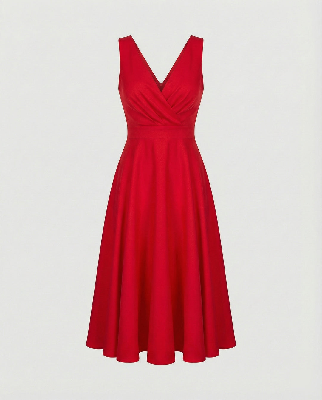 Midi-Kleid in A-Linie, Reißverschluss, Riemen, V-Ausschnitt, ärmellos, elegant, für Damen, Cocktailparty