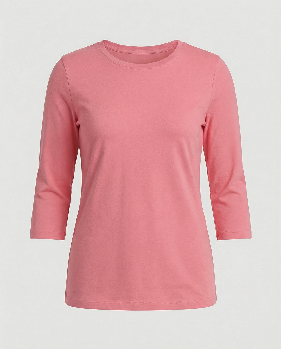 Damen Lässiges Oberteil mit Eleganten 3/4-Ärmeln und Geschwungenem Saum Heidi-Mode