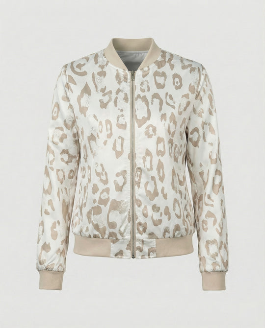 Damen Glänzende Bomberjacke mit Reißverschluss Heidi-Mode