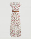 Boho Langes Maxikleid mit Blumenmuster für Sommer & Urlaub | Heidi-Mode