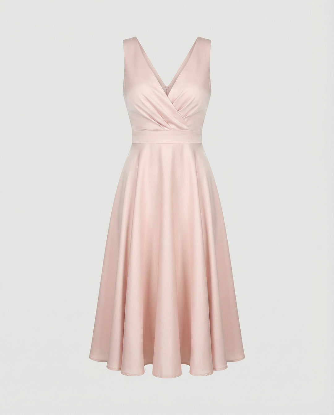 Midi-Kleid in A-Linie, Reißverschluss, Riemen, V-Ausschnitt, ärmellos, elegant, für Damen, Cocktailparty