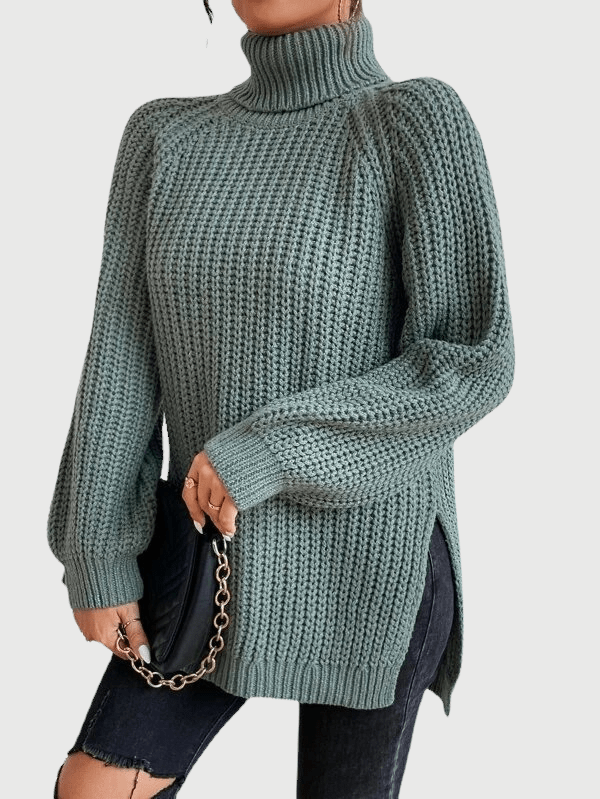 Heidi-Mode | Pull mit Stehkragen und Schlitz für Frauen