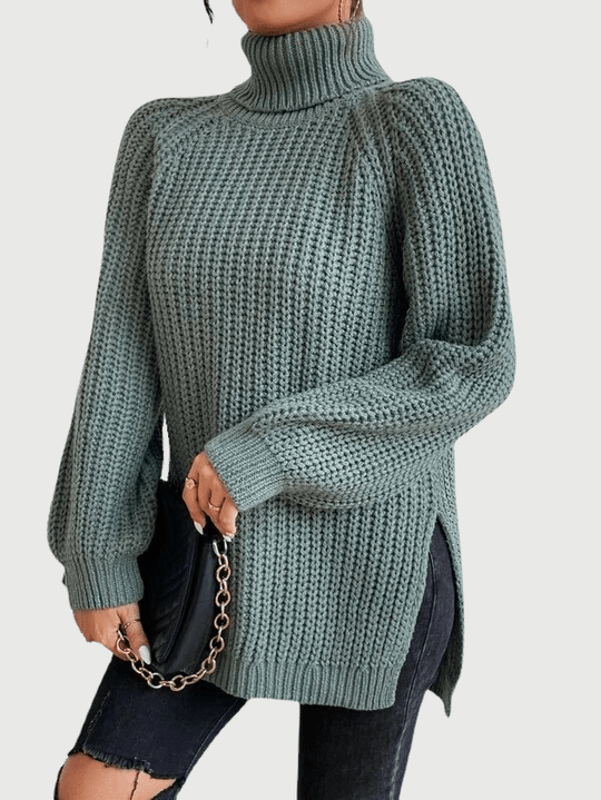 Heidi-Mode | Pull mit Stehkragen und Schlitz für Frauen