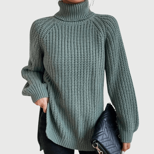 Heidi-Mode | Pull mit Stehkragen und Schlitz für Frauen
