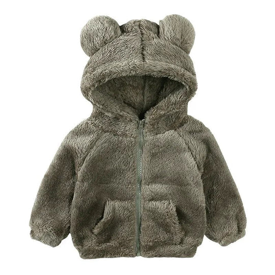 Heidi-Mode Comfort Modische Bären-Kinderjacke aus dickem Samt