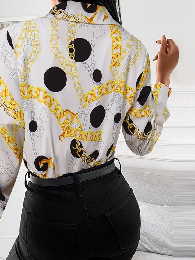 Heidi-Mode | Schicke Damenbluse mit Goldenen Details