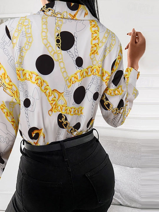 Heidi-Mode | Schicke Damenbluse mit Goldenen Details