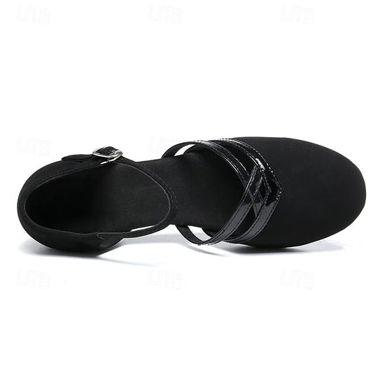 Heidi-Mode | Moderne Tanzschuhe für Damen Schwarz Hochwertiges Wildleder