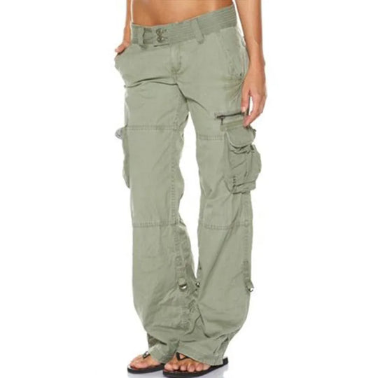 Heidi-Mode | Damen Niedrig Geschnittene Cargo-Hosen Lässig Trendy