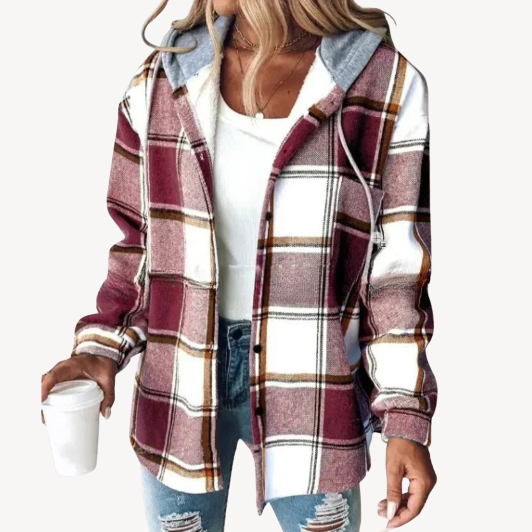 Heidi-Mode | Karierte Kapuzenhemdjacke