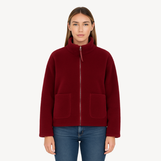 Heidi-Mode | Damen Bequeme Zip-Up Fleecejacke