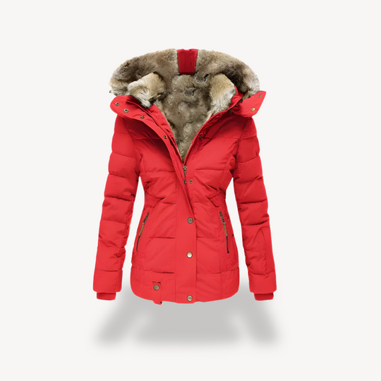 Heidi-Mode | Damen Gesteppter Parka mit Abnehmbarem Kunstfellkapuze