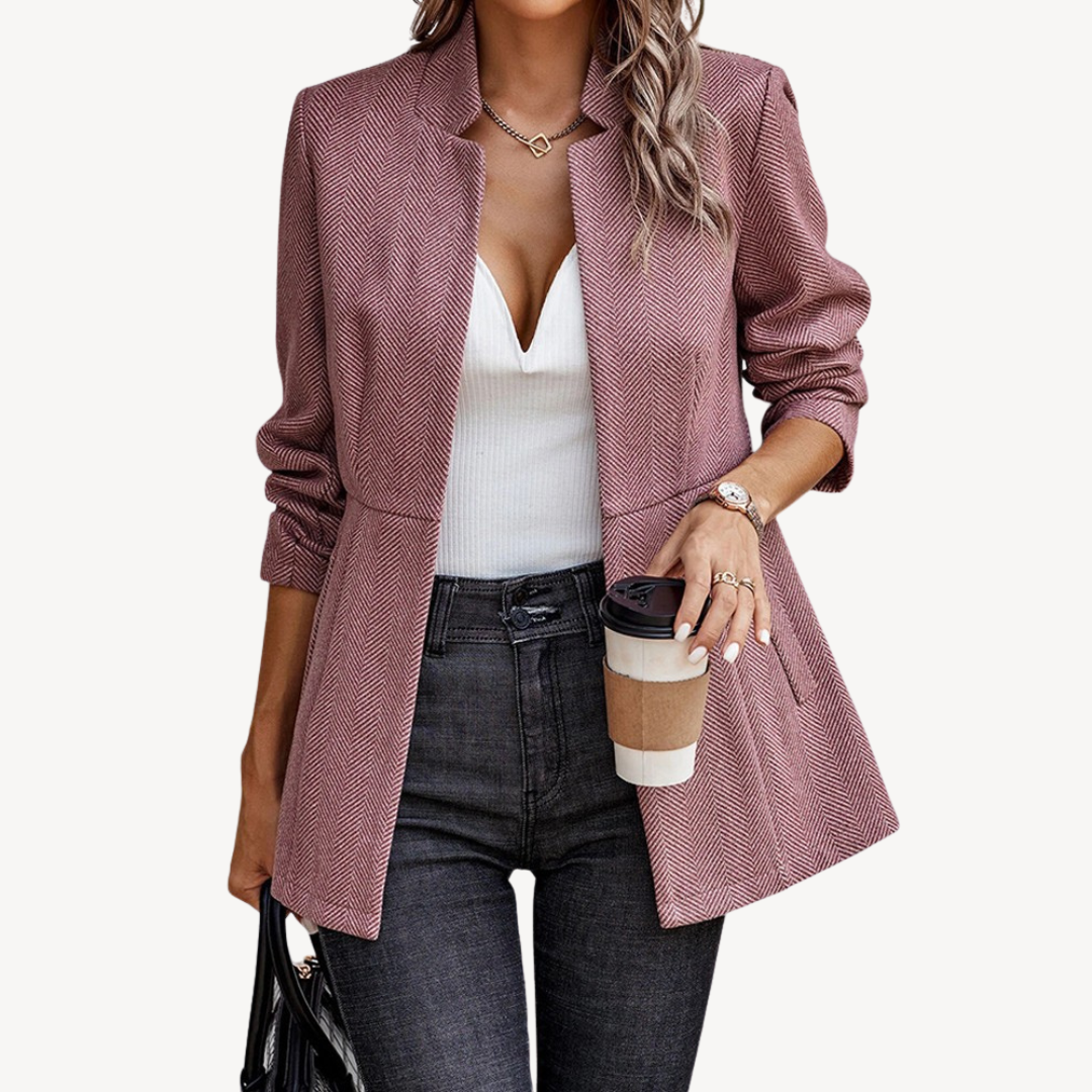 Heidi-Mode | Damen Fischgrät Blazerjacke