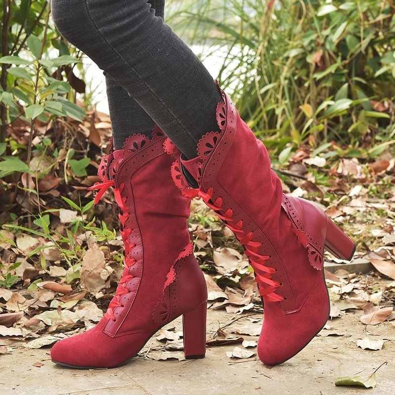 Heidi-Mode | Wildleder Cowboy Stiefeletten Mit Absatz Für Frauen